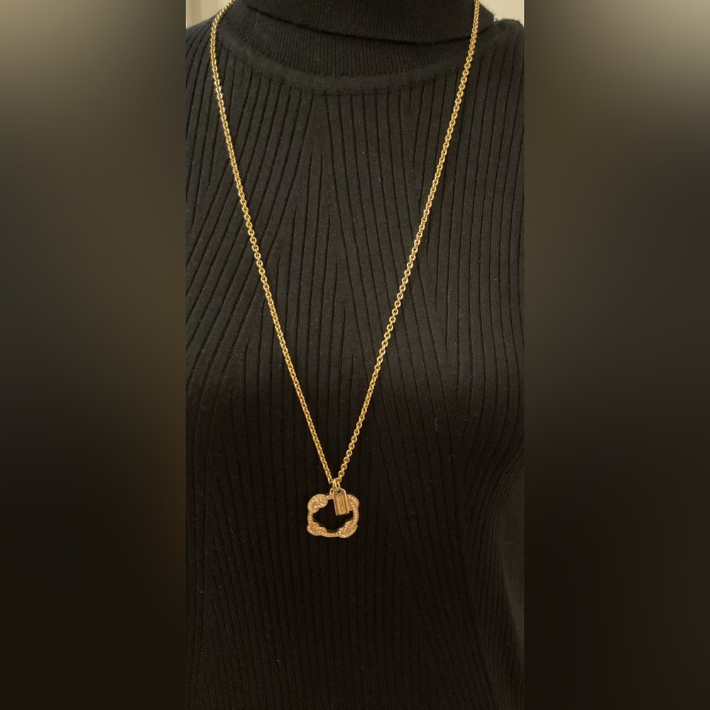 Coach Elegant Gold Pendant Necklace